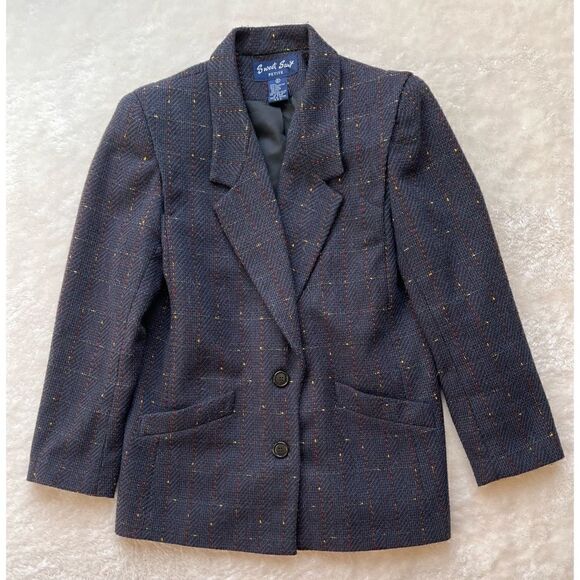 Sweet Suit Petite Double Breasted Navy Blue Blazer, Size 6 Petite - Picture 1 of 10